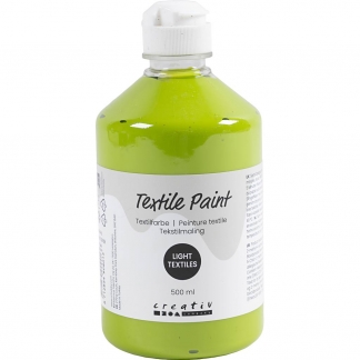 Tekstilmaling, halvd&aelig;kkende, kiwi, 500 ml/ 1 fl.