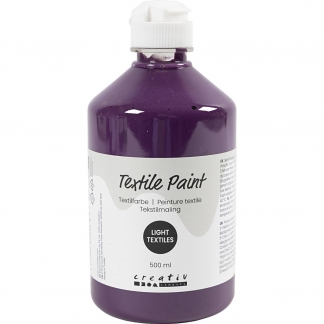Tekstilmaling, halvd&aelig;kkende, lavendel, 500 ml/ 1 fl.