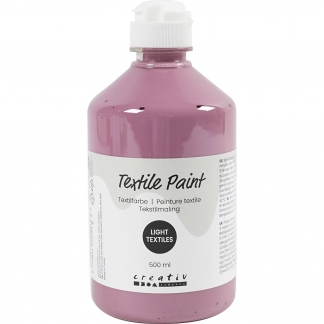 Tekstilmaling, halvd&aelig;kkende, m&oslash;rk rosa, 500 ml/ 1 fl.