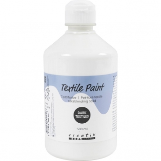 Tekstilmaling Solid, d&aelig;kkende, d&aelig;khvid, 500 ml/ 1 fl.