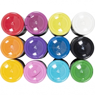Tekstilmaling Solid, d&aelig;kkende, ass. farver, 12x50 ml/ 1 pk.
