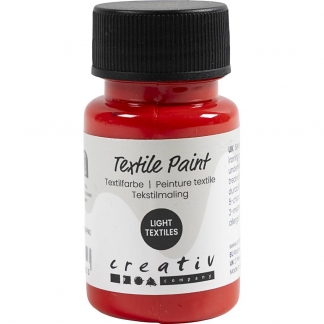 Tekstilmaling, halvd&aelig;kkende, r&oslash;d, 50 ml/ 1 fl.