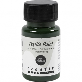 Tekstilmaling, halvd&aelig;kkende, olivengr&oslash;n, 50 ml/ 1 fl.