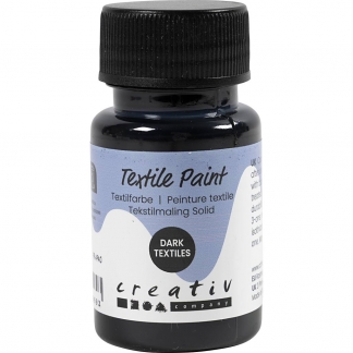 Tekstilmaling Solid, d&aelig;kkende, sort, 50 ml/ 1 fl.