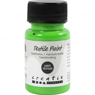 Tekstilmaling, halvd&aelig;kkende, neon gr&oslash;n, 50 ml/ 1 fl.
