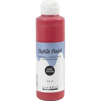Tekstilmaling Solid, d&aelig;kkende, r&oslash;d, 250 ml/ 1 fl.