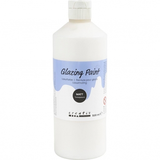 Lasurmaling, mat, transparent, hvid, 500 ml/ 1 fl.