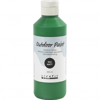 Udend&oslash;rsmaling, silkemat, d&aelig;kkende, gr&oslash;n, 250 ml/ 1 fl.