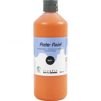 Temperamaling, mat, halvd&aelig;kkende, orange, 500 ml/ 1 fl.