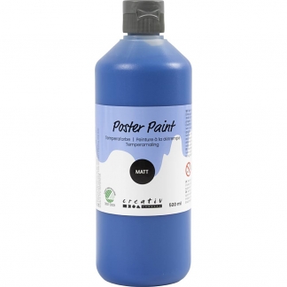 Temperamaling, mat, halvd&aelig;kkende, m&oslash;rk bl&aring;, 500 ml/ 1 fl.