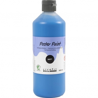 Temperamaling, mat, halvd&aelig;kkende, prim&aelig;r bl&aring;, 500 ml/ 1 fl.