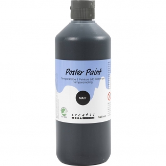Temperamaling, mat, halvd&aelig;kkende, sort, 500 ml/ 1 fl.