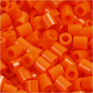 Rørperler, str. 5x5 mm, hulstr. 2,5 mm, medium, klar orange (32233), 1100 stk./ 1 pk.