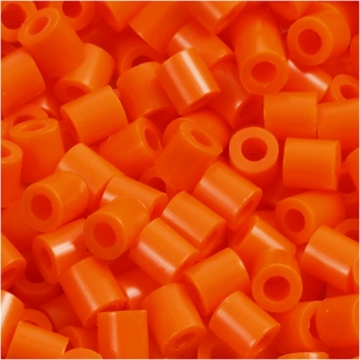 Rørperler, str. 5x5 mm, hulstr. 2,5 mm, medium, klar orange (32233), 6000 stk./ 1 pk.