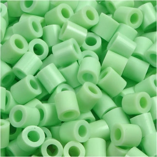Rørperler, str. 5x5 mm, hulstr. 2,5 mm, medium, grøn pastel (32252), 6000 stk./ 1 pk.