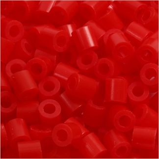Rørperler, str. 5x5 mm, hulstr. 2,5 mm, medium, lys rød (32225), 1100 stk./ 1 pk.