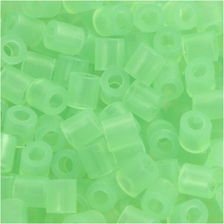 Rørperler, str. 5x5 mm, hulstr. 2,5 mm, medium, grøn neon (32237), 1100 stk./ 1 pk.