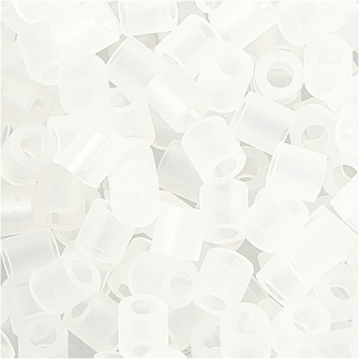 Rørperler, str. 5x5 mm, hulstr. 2,5 mm, medium, klar transparent (32264), 1100 stk./ 1 pk.