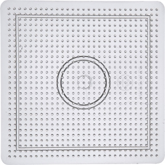 Perleplade, firkant, medium, str. 15 cm, transparent, 1 stk.