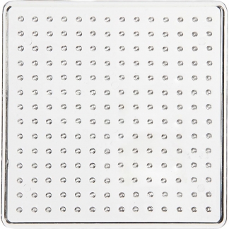 Perleplade, lille firkant, medium, str. 9 cm, transparent, 1 stk.