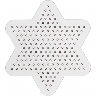 Perleplade, lille stjerne, medium, str. 9 cm, transparent, 1 stk.