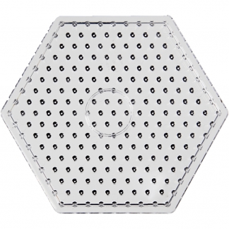 Perleplade, hexagon, JUMBO, klar, 1 stk.