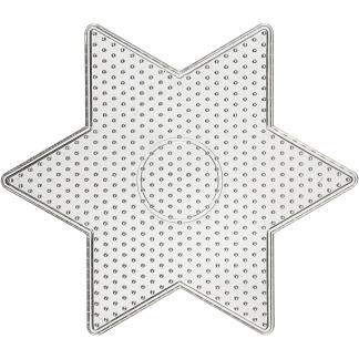 Perleplade, stor stjerne, str. 15x15 cm, klar, 1 stk.