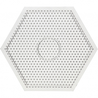 Perleplade, stor sekskant, str. 15x15 cm, klar, 1 stk.