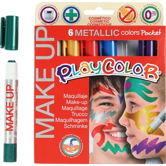 Playcolor Make up, metallic, ass. farver, 6x5 g/ 1 pk.