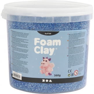 Foam Clay®, glitter, blå, 560 g/ 1 spand