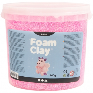 Foam Clay®, glitter, lyserød, 560 g/ 1 spand