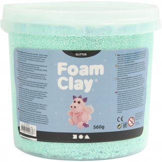 Foam Clay®, glitter, lys grøn, 560 g/ 1 spand