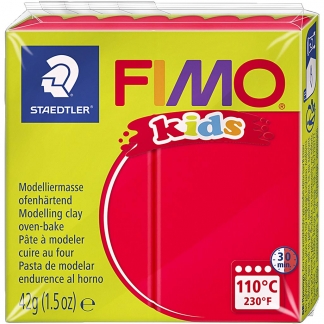 FIMO® Kids ler, rød, 42 g/ 1 pk.