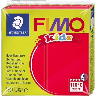 FIMO® Kids ler, rød, 42g/ 1 pk.