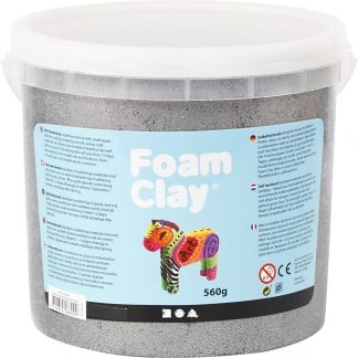 Foam Clay®, metallic, sølv, 560 g/ 1 spand