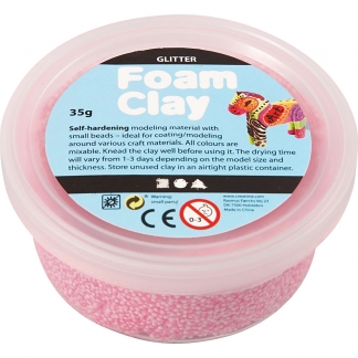 Foam Clay®, glitter, lyserød, 35 g/ 1 ds.