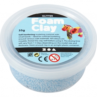 Foam Clay®, glitter, lyseblå, 35 g/ 1 ds.