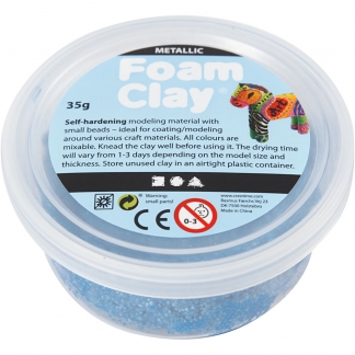 Foam Clay®, metallic, blå, 35 g/ 1 ds.