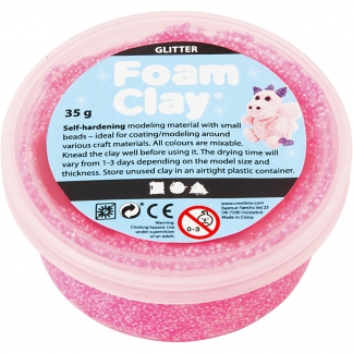 Foam Clay®, glitter, pink, 35 g/ 1 ds.