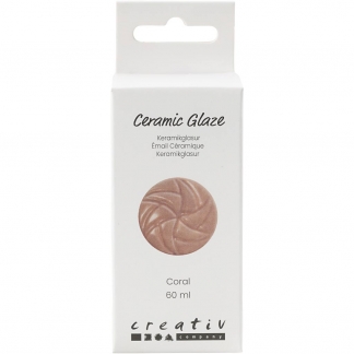 Keramik Glasur, 984-1101 °C, dækkende, Coral, 60 ml/ 1 fl.