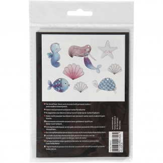 Krympeplast med motiver, havfrue, 10,5x14,5 cm, tykkelse 0,3 mm, mat transparent, 4ark/ 1 pk.