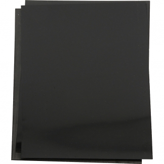 Krympeplast, ark 20x30 cm, tykkelse 0,3 mm, mat sort, 10ark/ 1 pk.