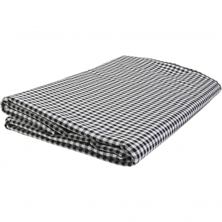 Bomuldsstof, tern 4x4 mm, B: 145 cm, sort, hvid, 5 m/ 1 pk.