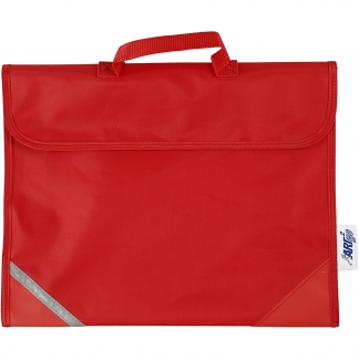 Skoletaske, D: 9 cm, str. 36x29 cm, rød, 1 stk.