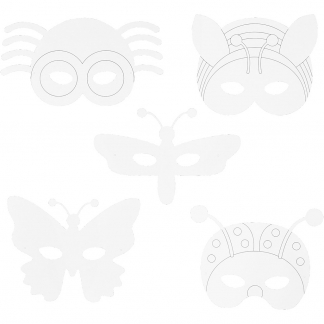 Insektmasker, H: 14-17 cm, B: 19,5-23 cm, 230 g, hvid, 16 stk./ 1 pk.