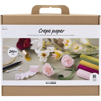 Maxi DIY Kit Crepepapir, Blomster, Stræk/crepe: 180%, 105 g, 1pk./ 1 pk.