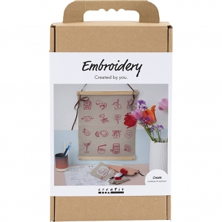 DIY Kit Broderi, ophæng, hør, 1 pk.
