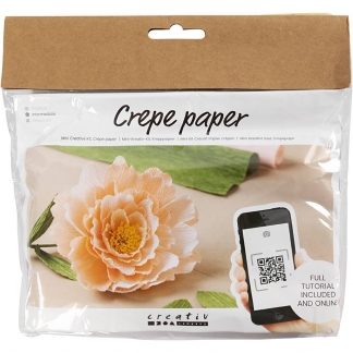 Mini DIY Kit Crepepapir, Pæon, Stræk/crepe: 180%, 105 g, 1 pk.