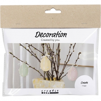 Mini DIY Kit Dekoration, Æg, pastelfarver, 1pk./ 1 pk.