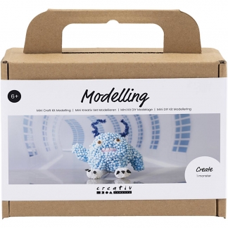 Mini DIY Kit Modellering, Monster Bobby, lys blå, 1pk./ 1 pk.